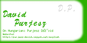 david purjesz business card